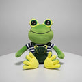 Kawaii Big Eyed Frog Plush Toy – Cute Green Frog with Striped Overalls Stuffed Animal (30–50cm)