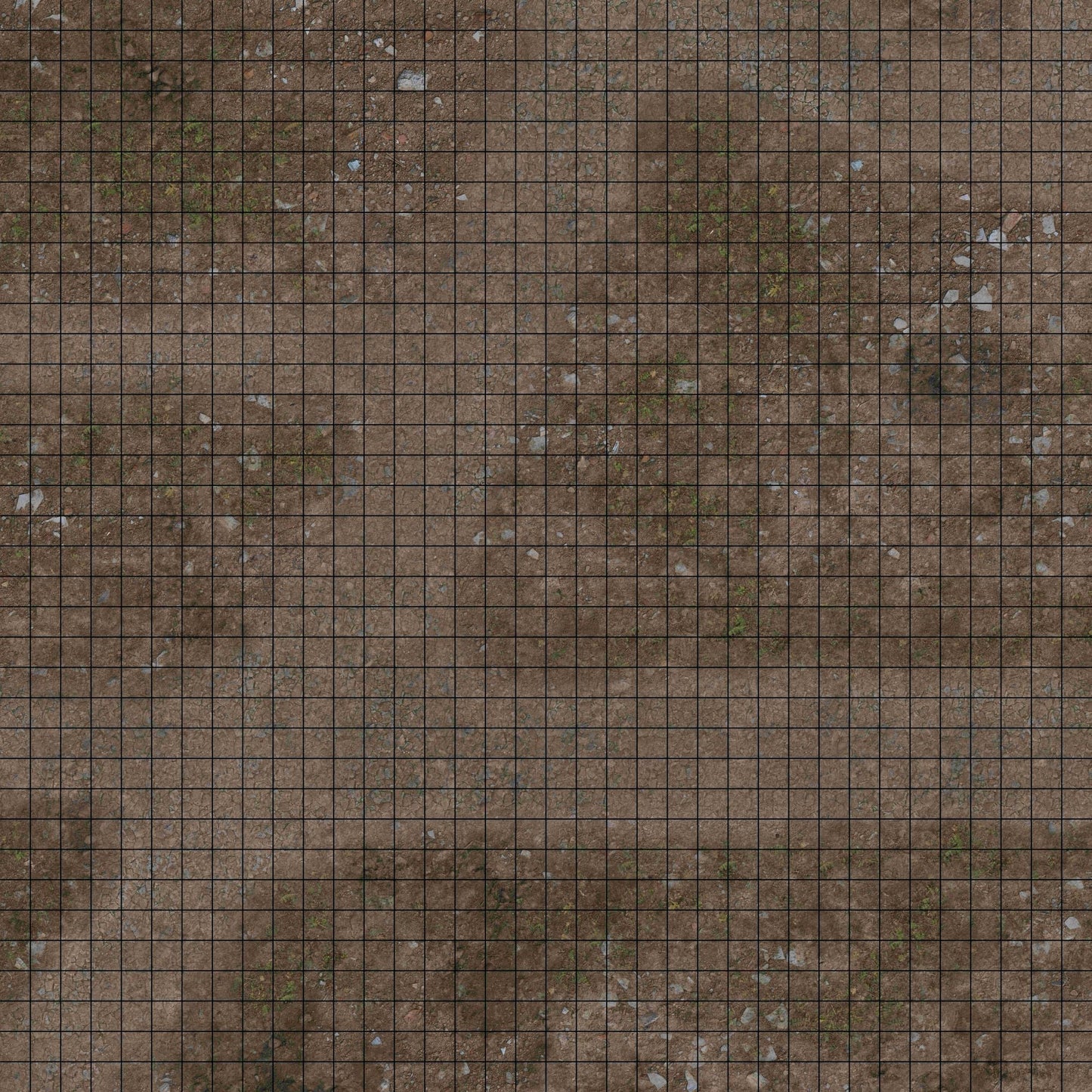 RPG Grid Mat - Abandoned Town & Dungeon Floor - Double Sided Neoprene Mat with Bag