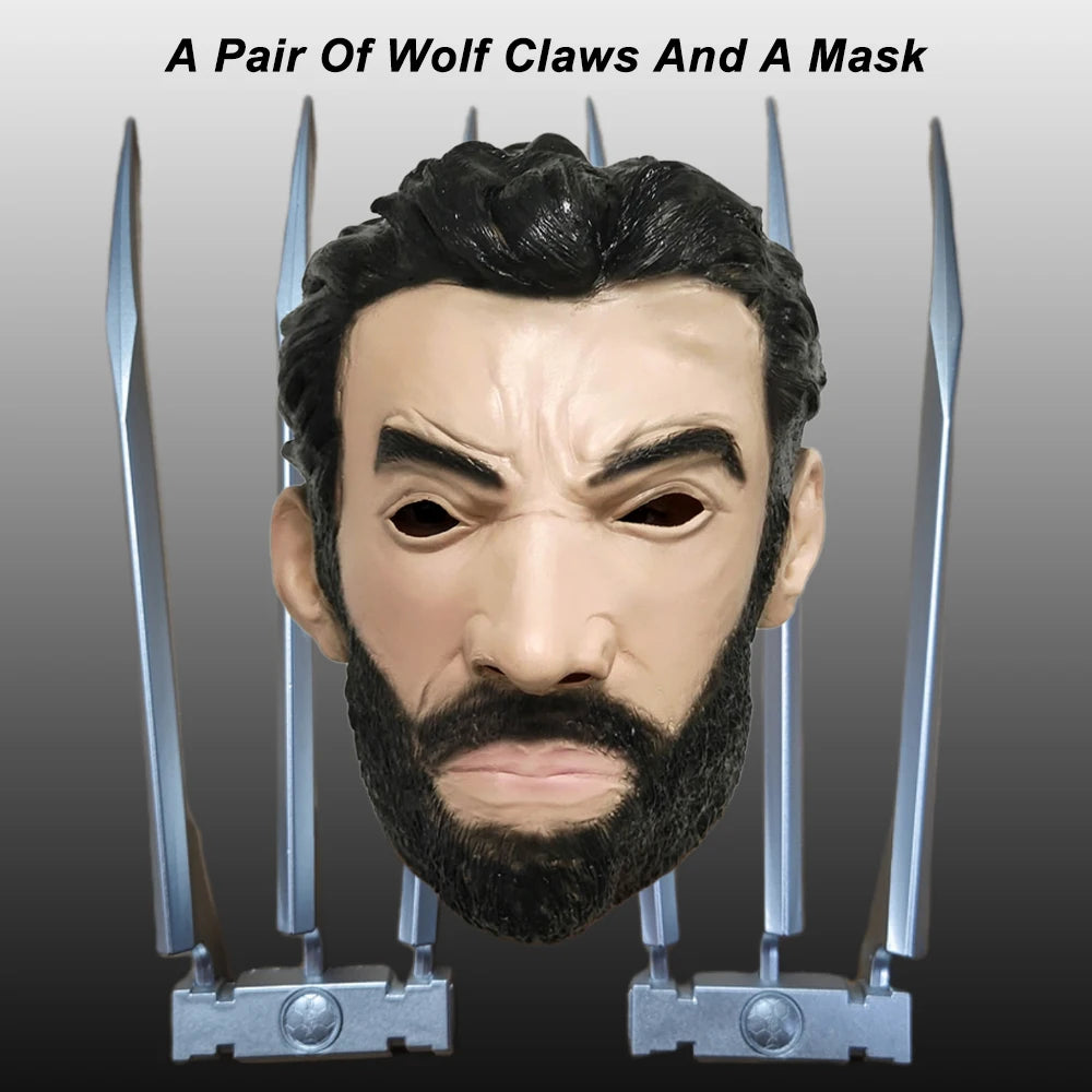 25cm Wolf Claws Cosplay Superhero James Howlett Wolverine Mask Breakproof Realistic Plastic Wolf Claw Halloween Role Play Props