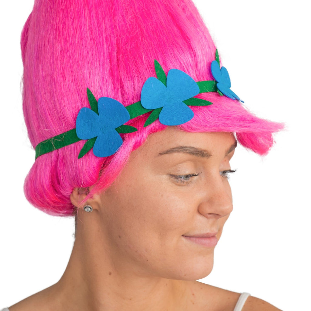 Princess Troll Movie Pink Adult Deluxe Halloween Costume Cosplay Wig
