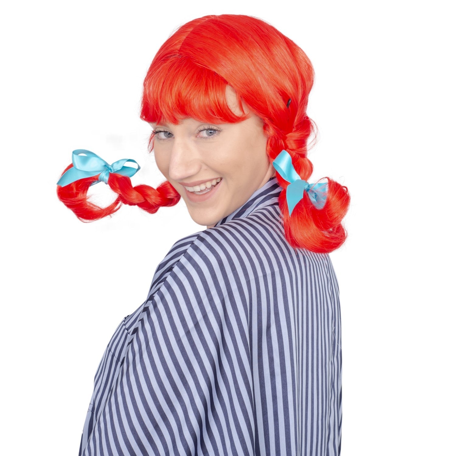 Fast Food Red Hair with Braids Adult Deluxe Halloween Costume Cosplay Wig