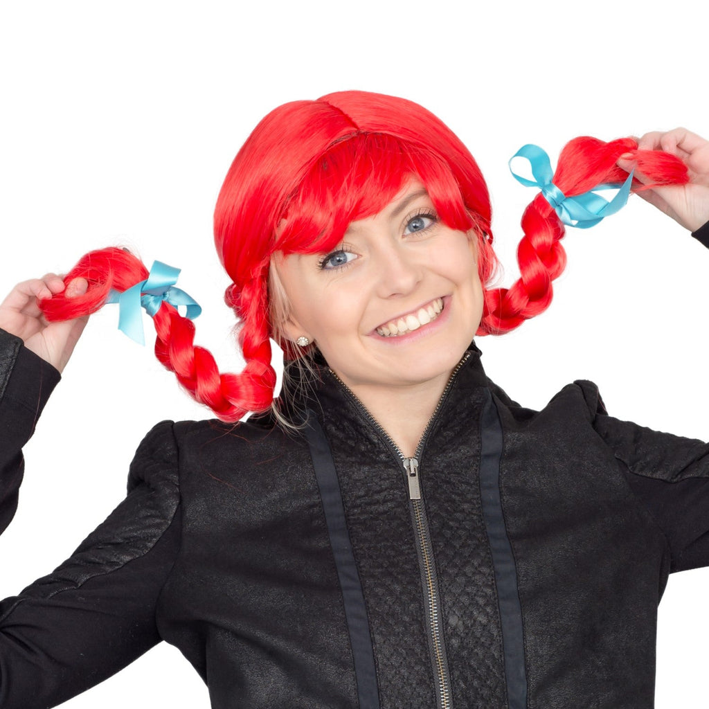 Fast Food Red Hair with Braids Adult Deluxe Halloween Costume Cosplay Wig