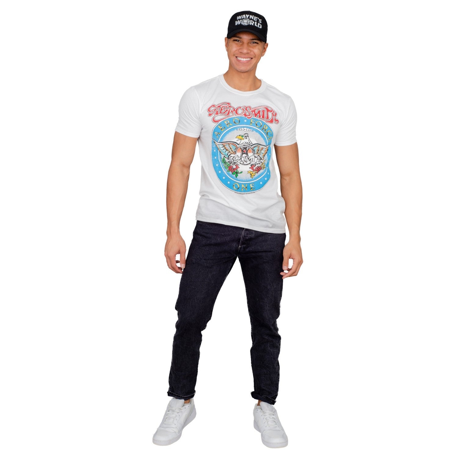 Adult Wayne's World T-shirt and Hat Costume Set