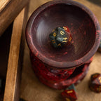 African Bloodstone Hand Carved Gemstone DND Dice Set - Full Set And Free Dice Box