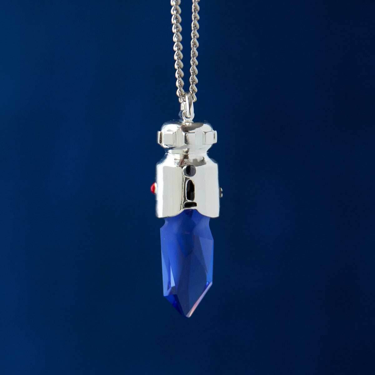 Star Wars X RockLove Padawan Ahsoka Tano Blue Kyber Crystal Necklace - 