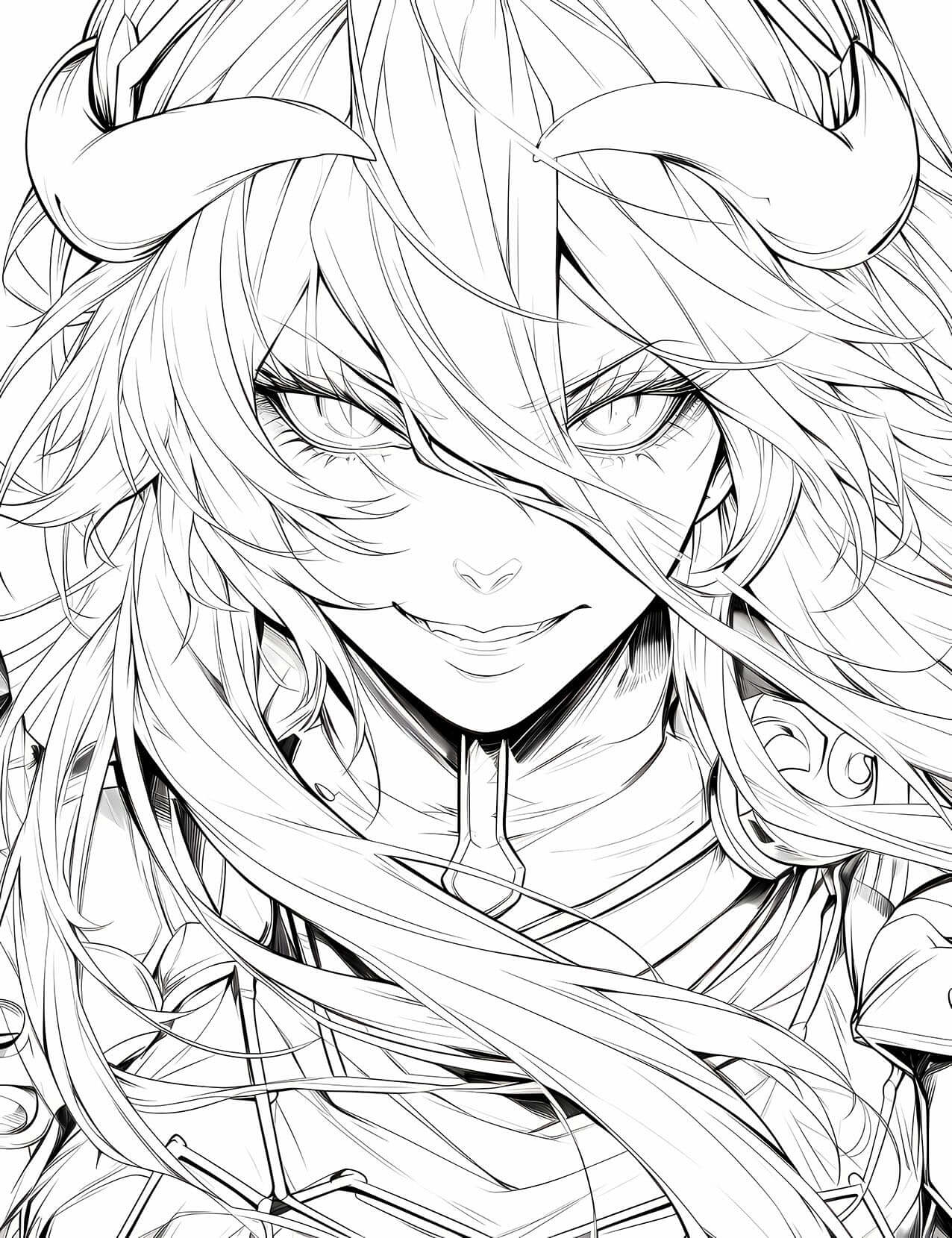Albedo: The Supreme Succubus - Overlord Anime Coloring Page