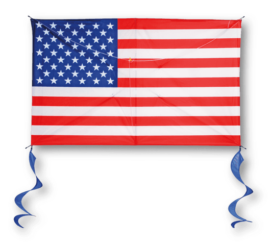 50 Inch Wide Nylon US Flag Kite With Spinners - 