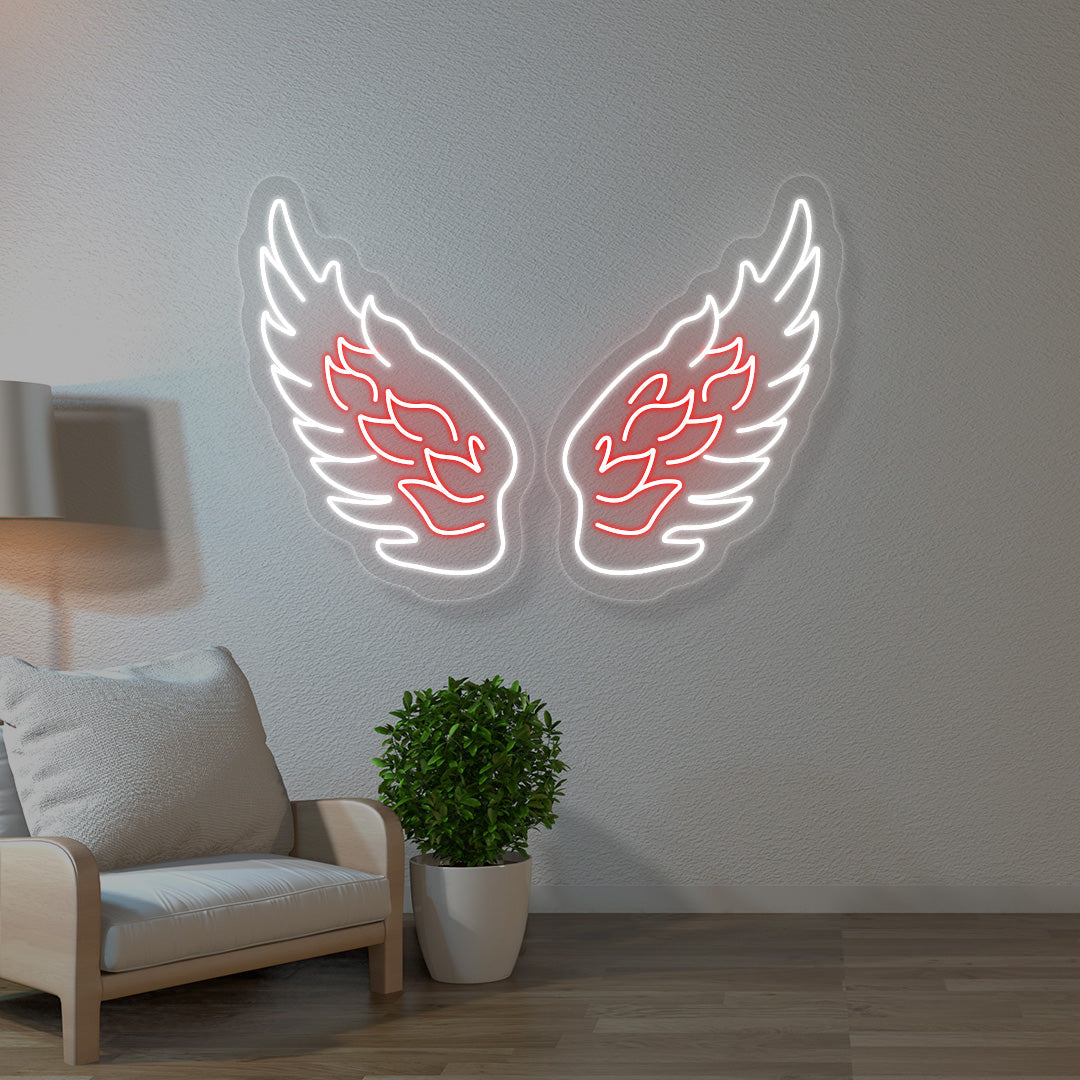Angel Wings Multicolor Neon Sign