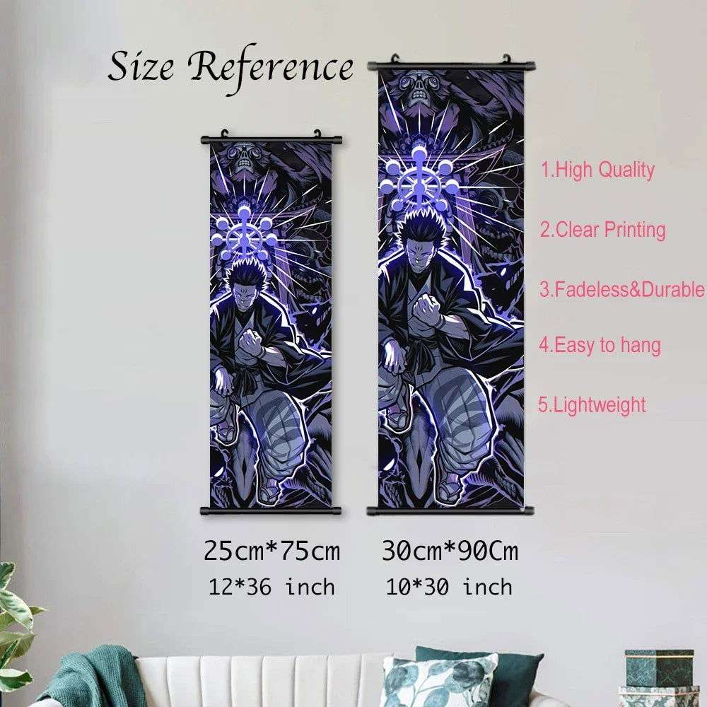 Anime Jujutsu Kaisen, Room Home Decoration Mural Hanging Scroll Print Canvas Poster Decor