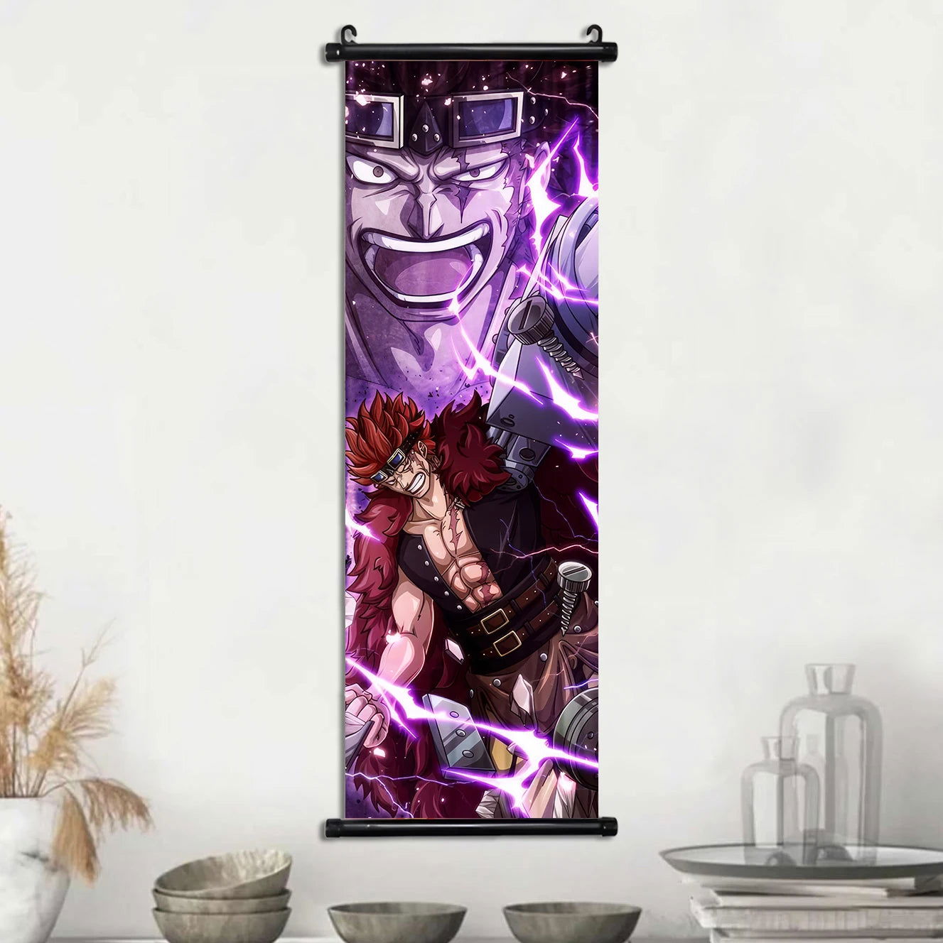 Anime ONE PIECE Poster Scrolls Wall Art, Sanji Roronoa Zoro Luffy Nami Canvas Prints Kids Room Decoration Hanging Scrolls