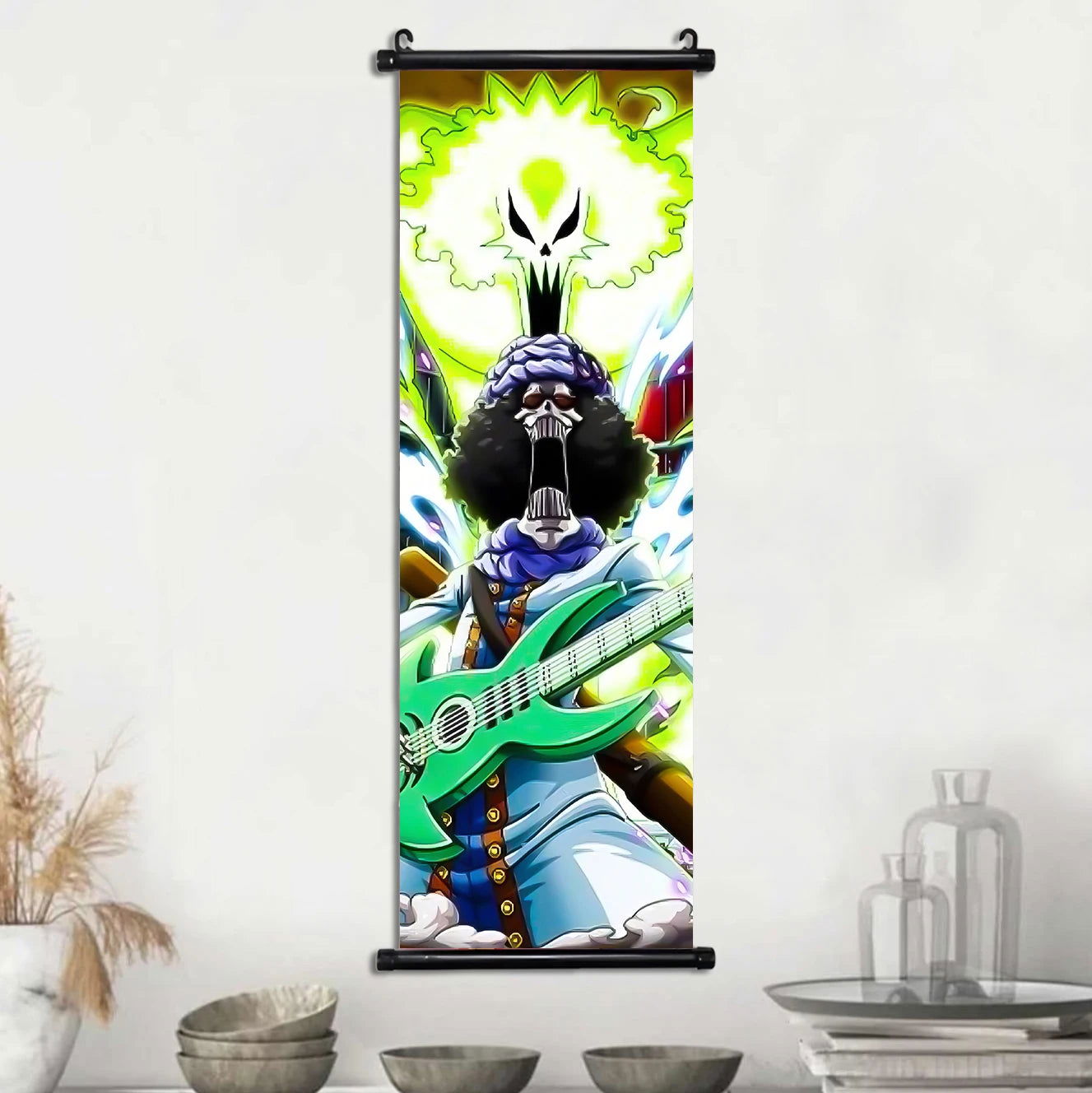 Anime ONE PIECE Poster Scrolls Wall Art, Sanji Roronoa Zoro Luffy Nami Canvas Prints Kids Room Decoration Hanging Scrolls
