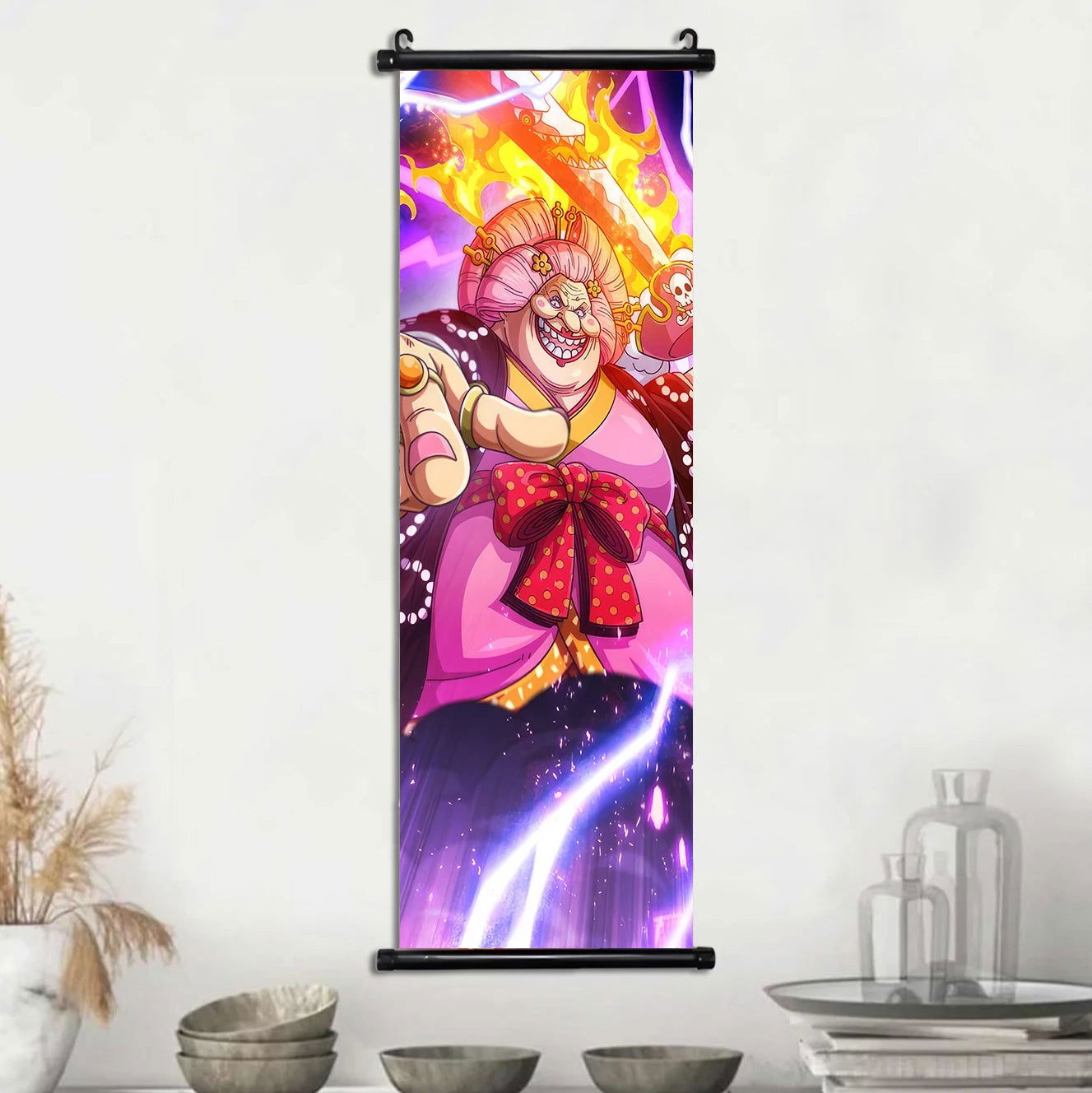 Anime ONE PIECE Poster Scrolls Wall Art, Sanji Roronoa Zoro Luffy Nami Canvas Prints Kids Room Decoration Hanging Scrolls