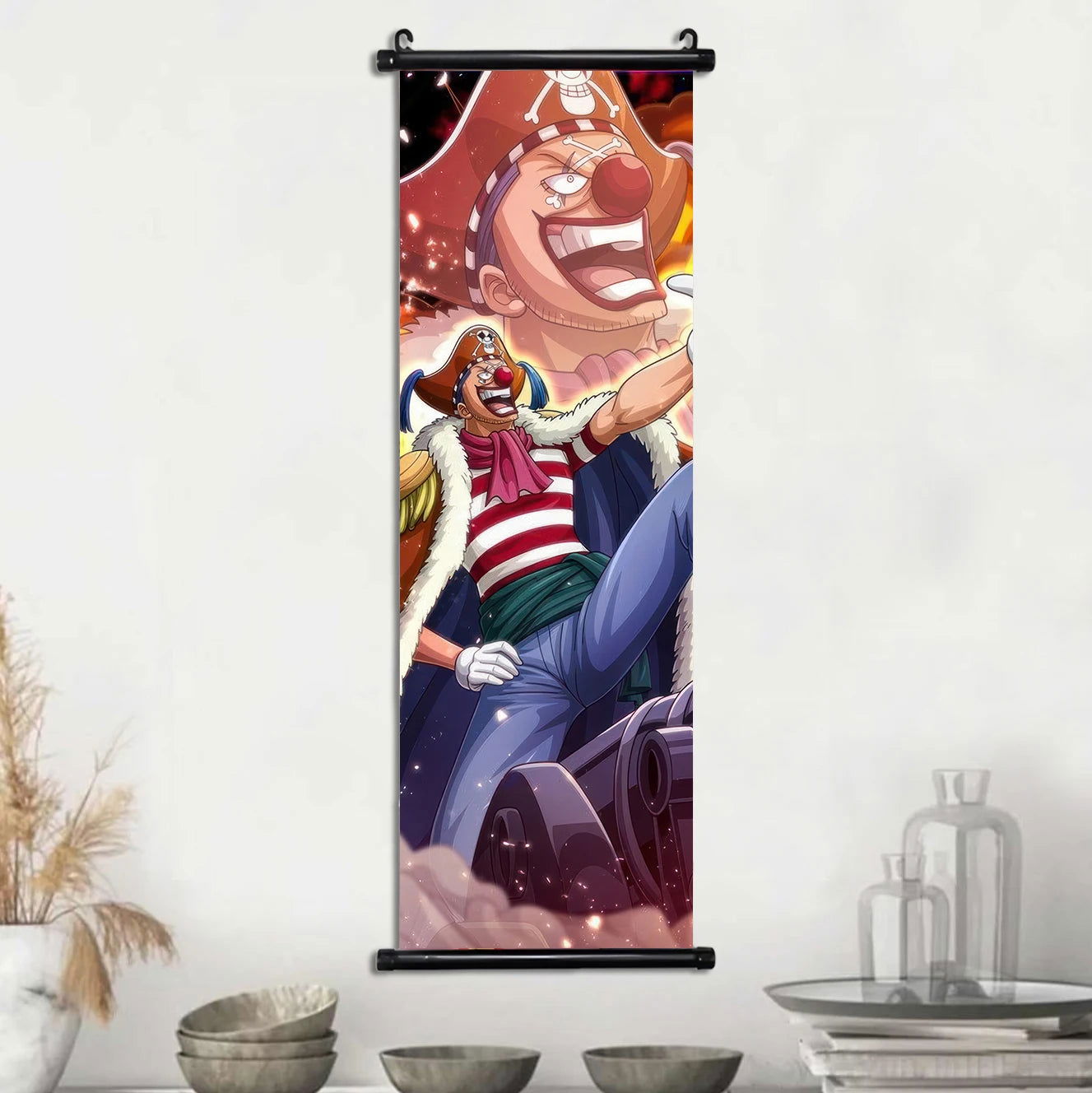 Anime ONE PIECE Poster Scrolls Wall Art, Sanji Roronoa Zoro Luffy Nami Canvas Prints Kids Room Decoration Hanging Scrolls