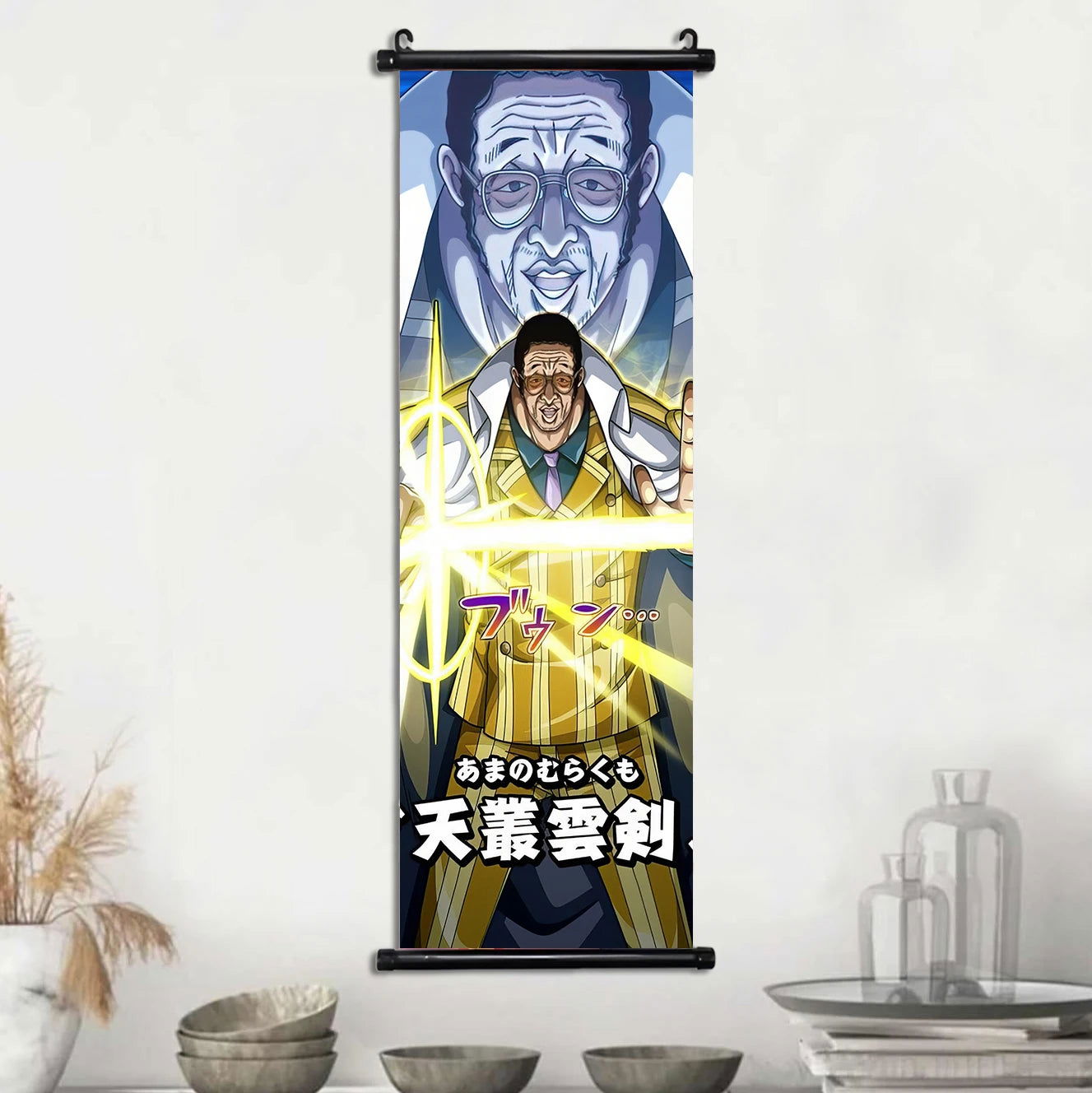 Anime ONE PIECE Poster Scrolls Wall Art, Sanji Roronoa Zoro Luffy Nami Canvas Prints Kids Room Decoration Hanging Scrolls
