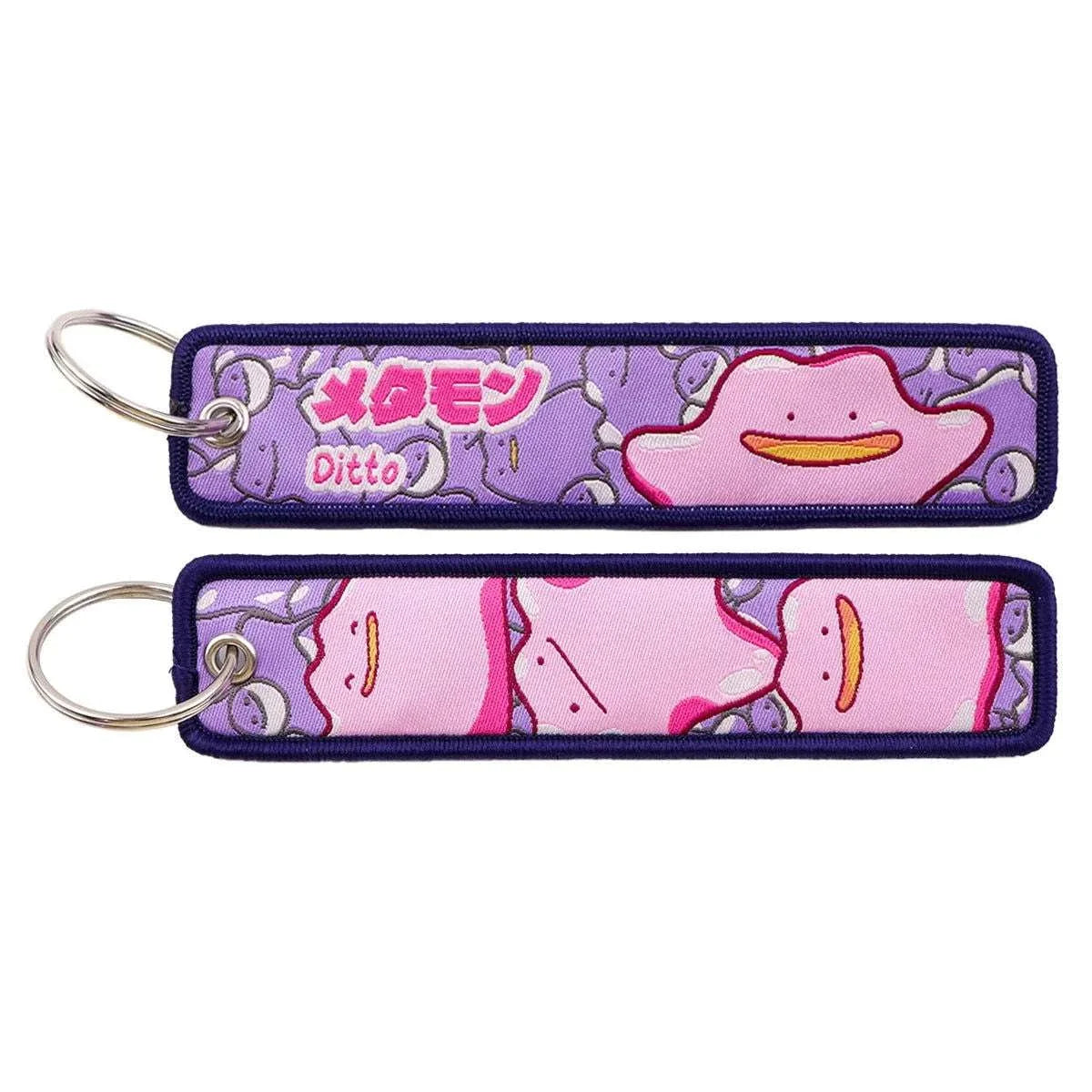 Anime Pokemon Key Chain Embroidery Key Fobs Cartoon Keychains for Car Key Ring Accessories