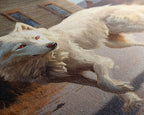Wildwest Dire Wolf, fantasy art, framed canvas print - 8x12 Inches / Gallery Wrap Canvas - Ready To Hang