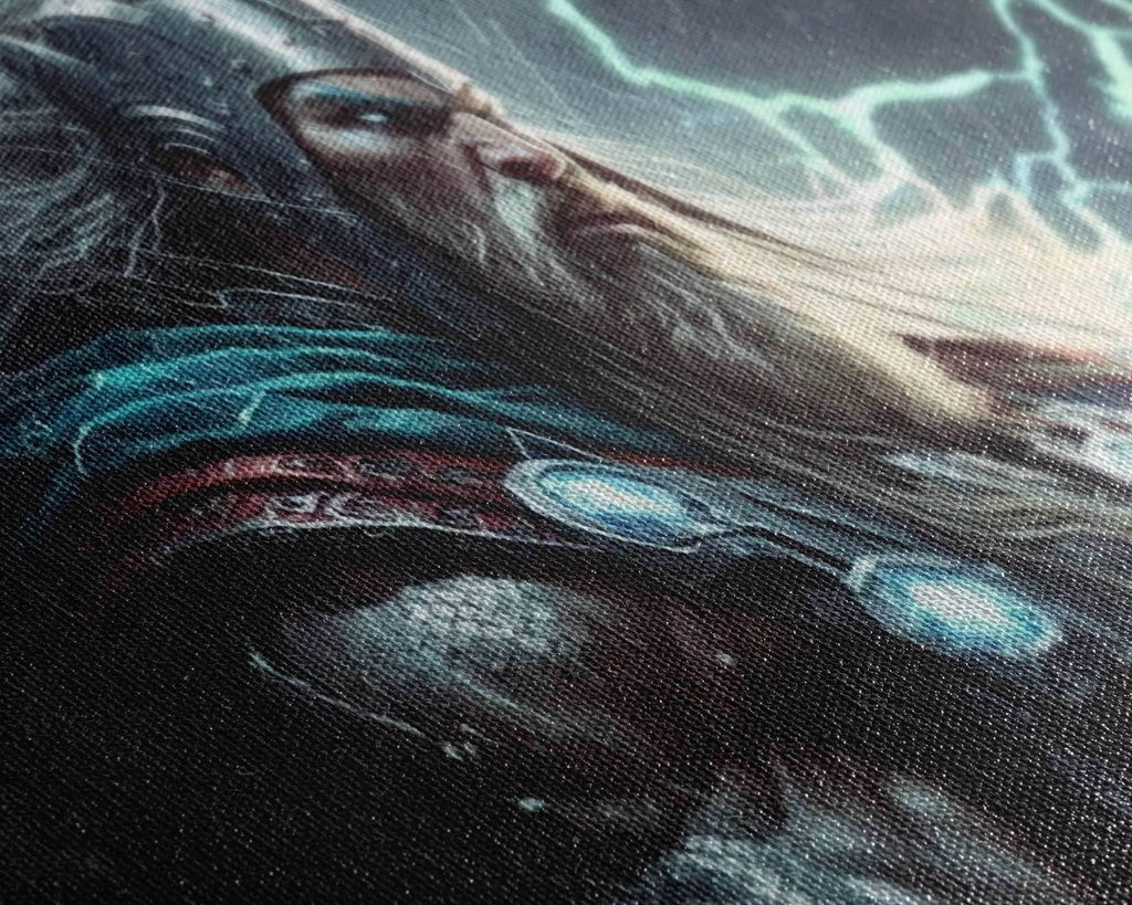 Thor God of Thunder, Framed Canvas Print, Norse Mythology Art, Fantasy Art - 10x20 Inches / Gallery Wrap Canvas - Ready To Hang