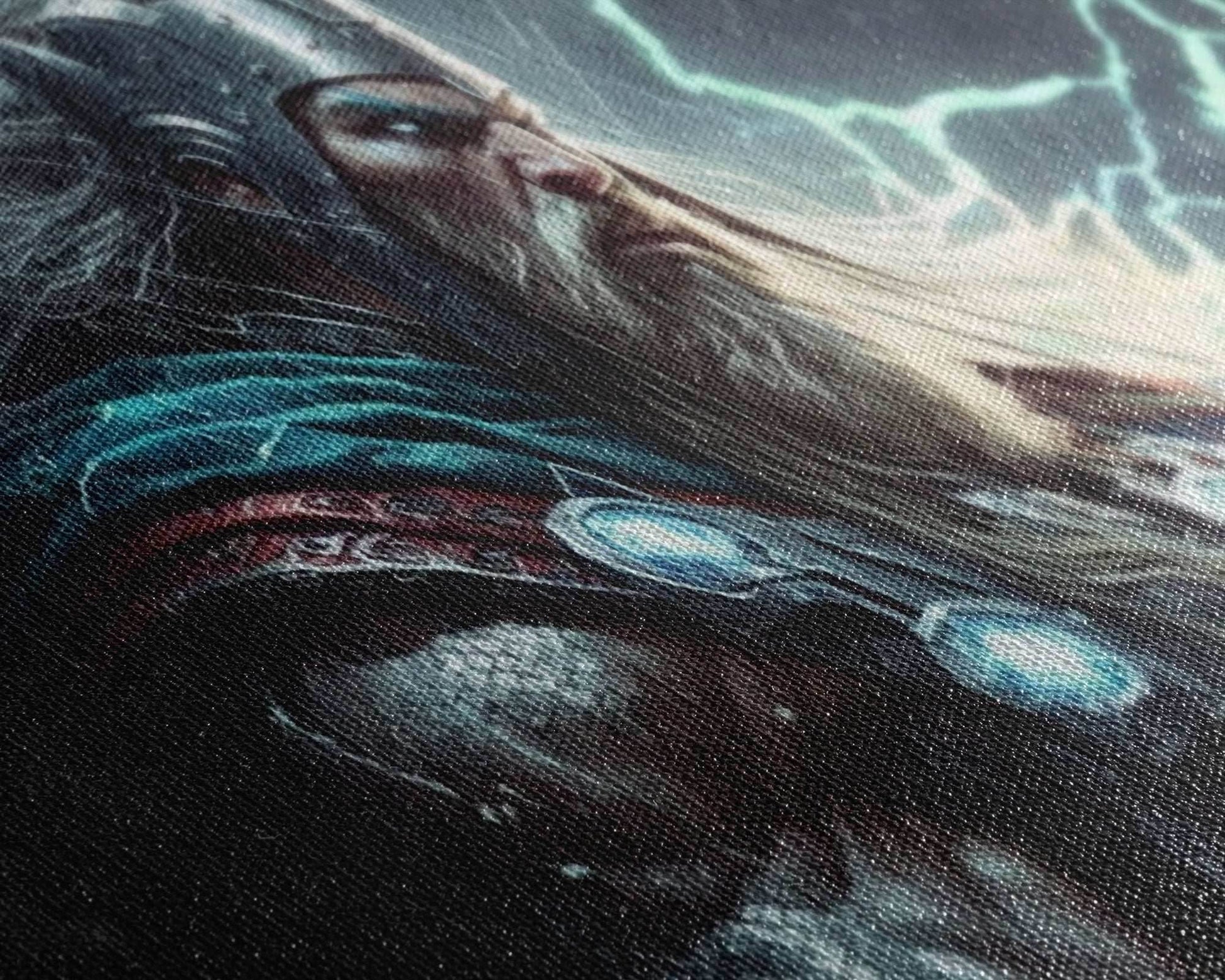 Thor God of Thunder, Framed Canvas Print, Norse Mythology Art, Fantasy Art - 10x20 Inches / Gallery Wrap Canvas - Ready To Hang
