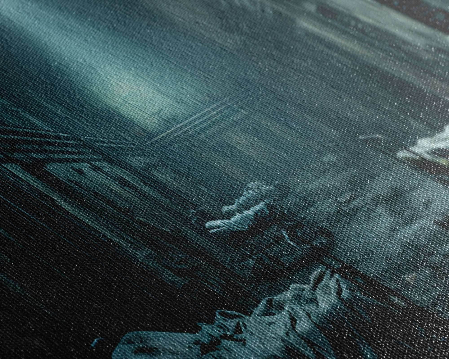 An Abandoned Insane Asylum, Canvas Print Framed Halloween Art, Spooky Decor Panoramic Halloween Art, Halloween Wall Art, Halloween Art Print - 10x30 Inches / Gallery Wrap Canvas - Ready To Hang