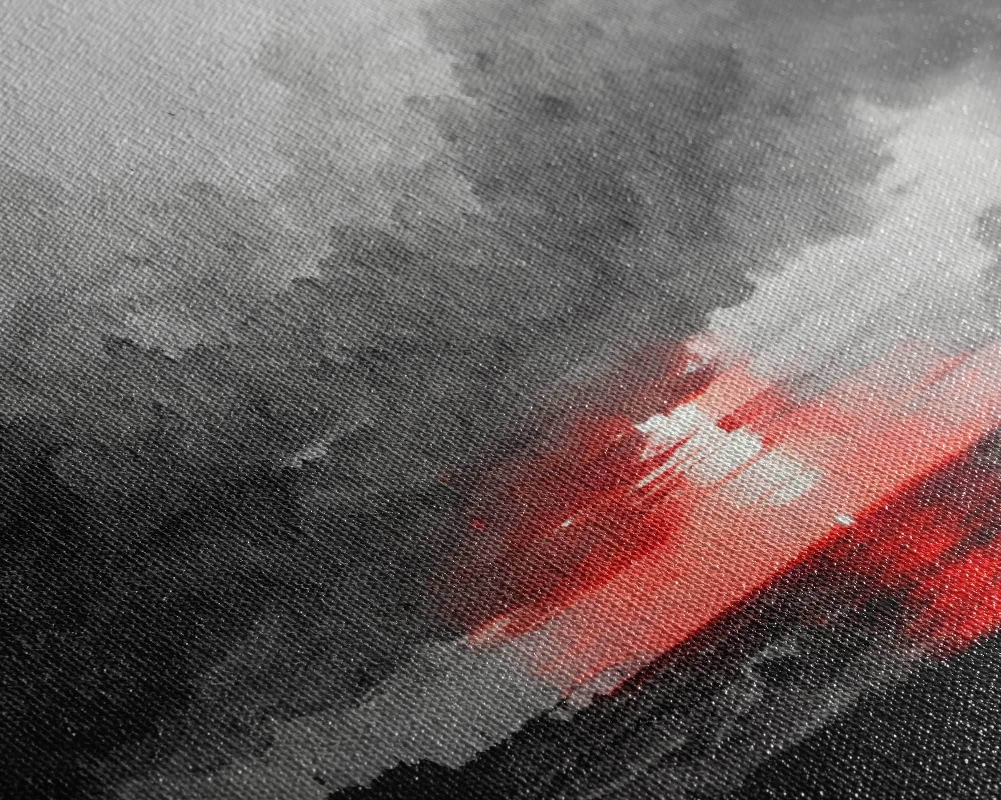 Creepy Blood moon canvas print, dark fantasy art, black and white art, Halloween, spooky art, horror landscape art - 10x20 Inches / Gallery Wrap Canvas - Ready To Hang