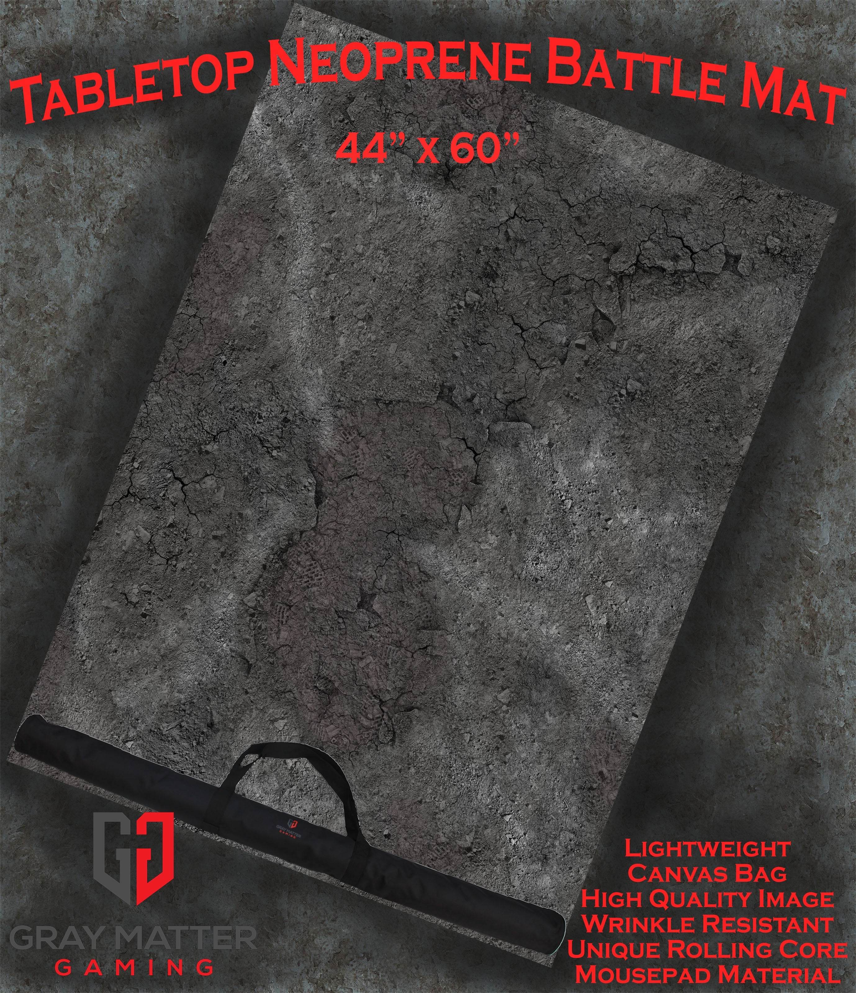 Ashen Wastelands - Neoprene Battle Mat - Warhammer, AoS, 40K, Kill Team, MCP, Shatterpoint, Legion, Deadzone, More - 44x60