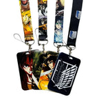 Attack On Titan Card Holder Lanyards Keys Neck Strap Card Badge Keychains For Anime Otaku Fans Gifts