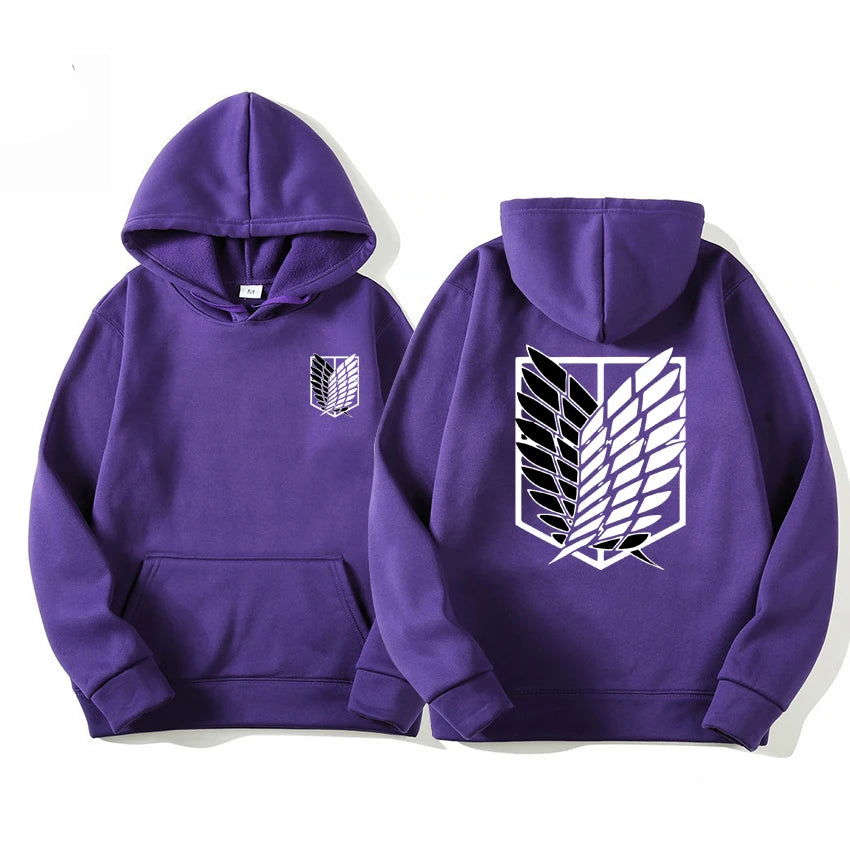 Attack on Titan Men's Hoodie, Anime Scout Regiment Military Division Hoodies Streetwear Pullover Hoodies Sweatshirt Clothes