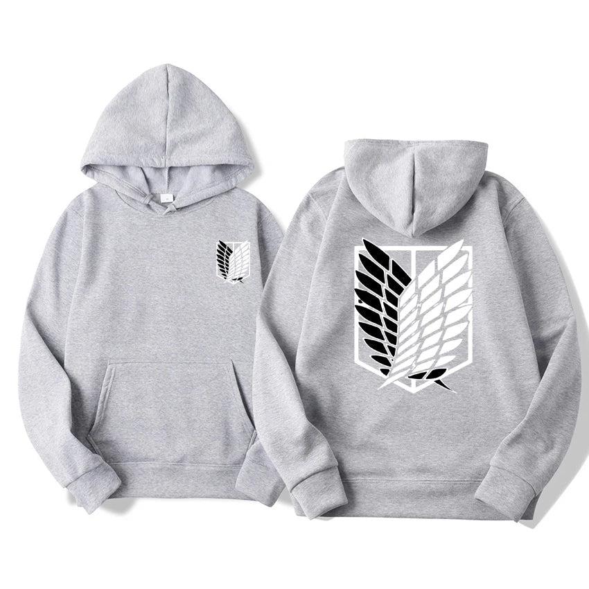 Attack on Titan Men's Hoodie, Anime Scout Regiment Military Division Hoodies Streetwear Pullover Hoodies Sweatshirt Clothes
