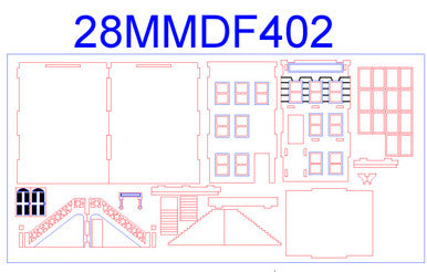 28mm "Brownstone" Row House (MDF) - 28MMDF402