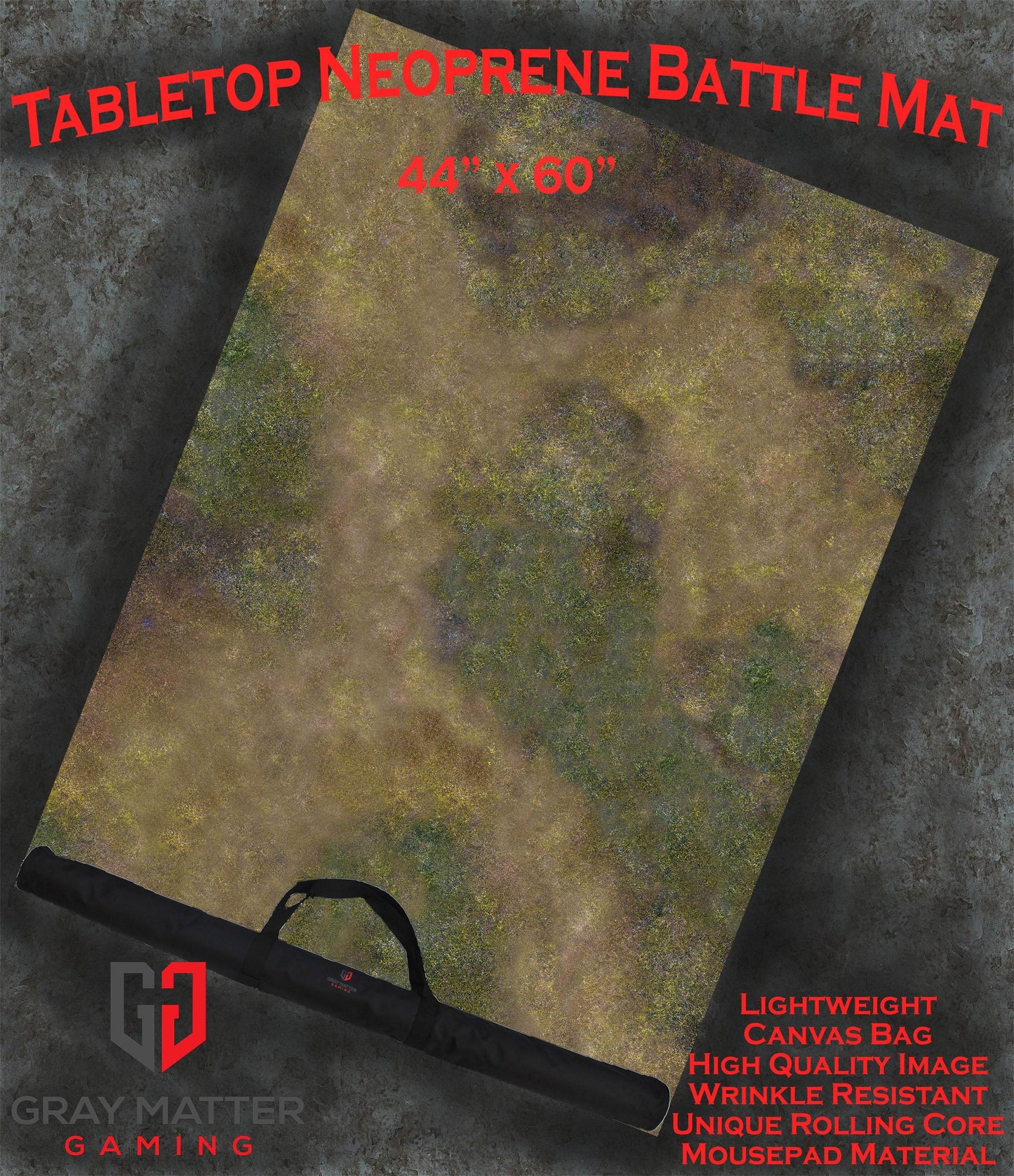 Autumn Prairie - Neoprene Battle Mat - Warhammer, AoS, 40K, Kill Team, MCP, Shatterpoint, Legion, More - 44x60
