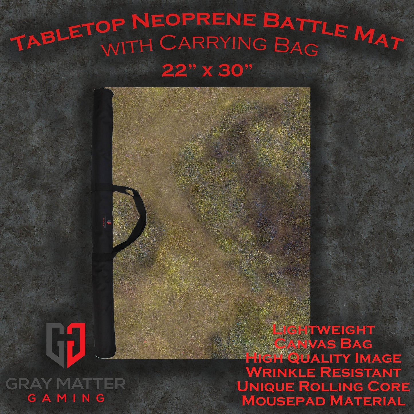 Autumn Prairie - Neoprene Battle Mat - Warhammer, AoS, 40K, Kill Team, MCP, Shatterpoint, Legion, More - 22x30