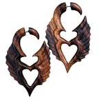 Steampunk bohemian wood earrings - 