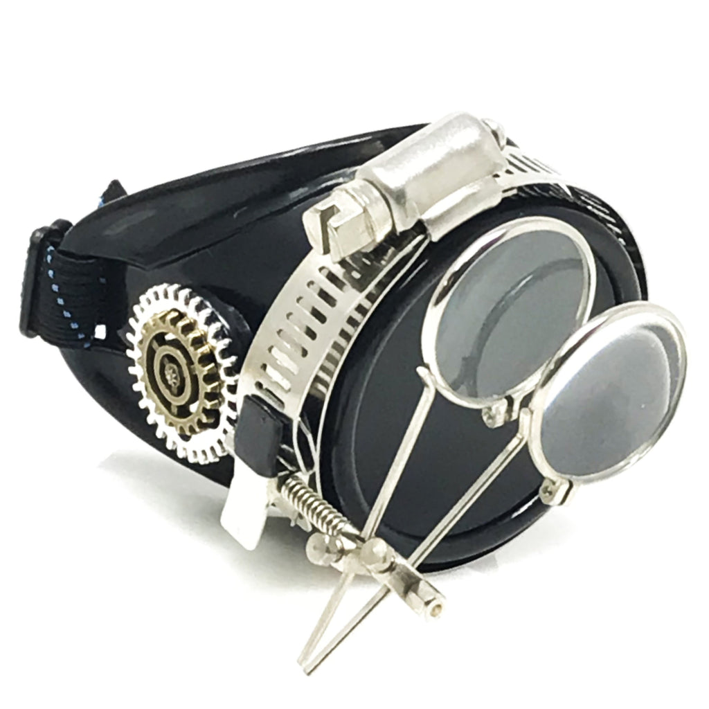 Airship captain pirate eyepatch monocle Rave goggle with magnifying eye loupes