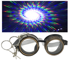 Steampunk Goggles with magnifying loupes crystal clear spiral diffraction lenses