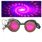 Steampunk Goggles with magnifying loupes crystal clear spiral diffraction lenses