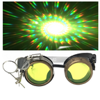 Steampunk Goggles with magnifying loupes crystal clear spiral diffraction lenses