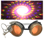Steampunk Goggles with magnifying loupes crystal clear spiral diffraction lenses
