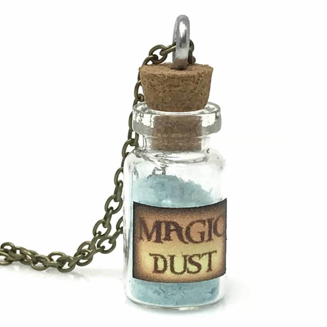 Magic dust kawaii pastel goth glowing necklace - blue