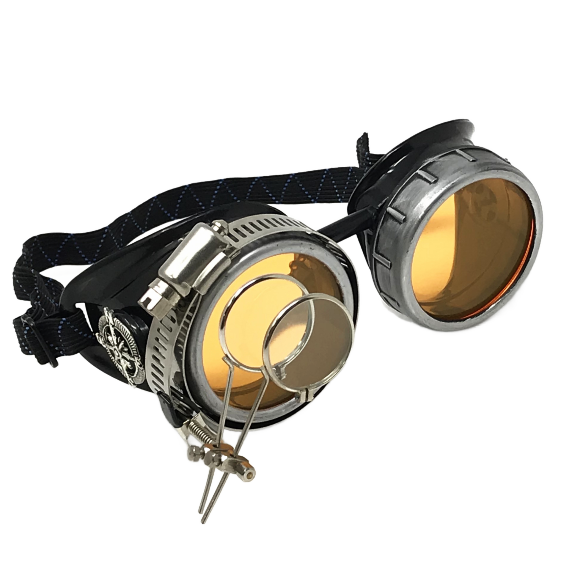 Steampunk Metallic Goggles with magnifying eye loupes pastel goth punk
