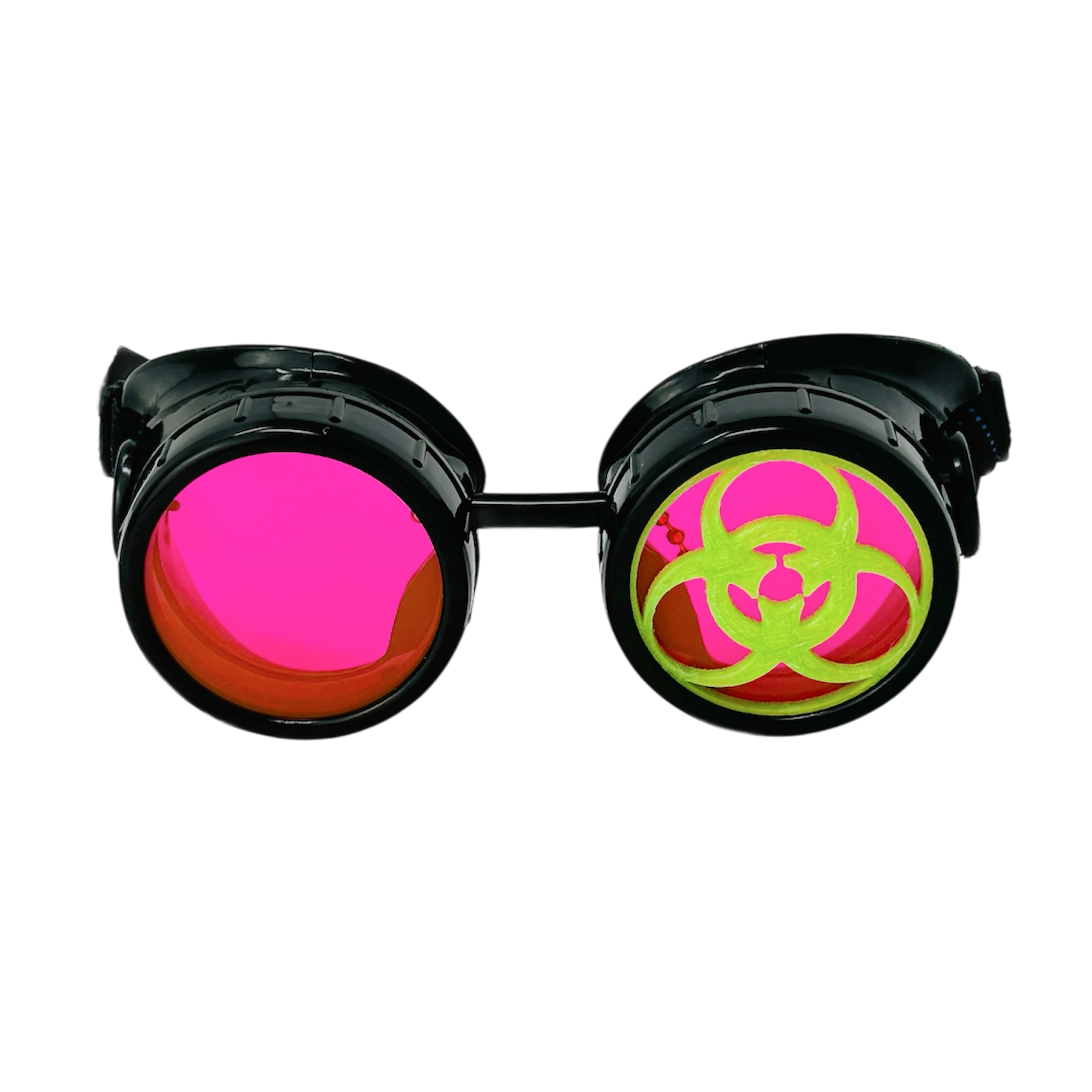 Steampunk Mad Scientist goggles biohazard cosplay glasses neon lenses