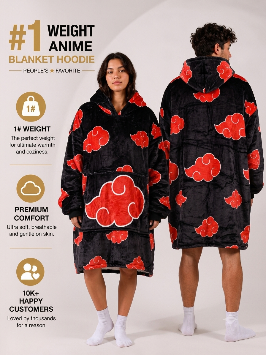 Naruto Itachi Akatsuki Wearable Blanket Hoodie for Kids & Adults | OLM Toys