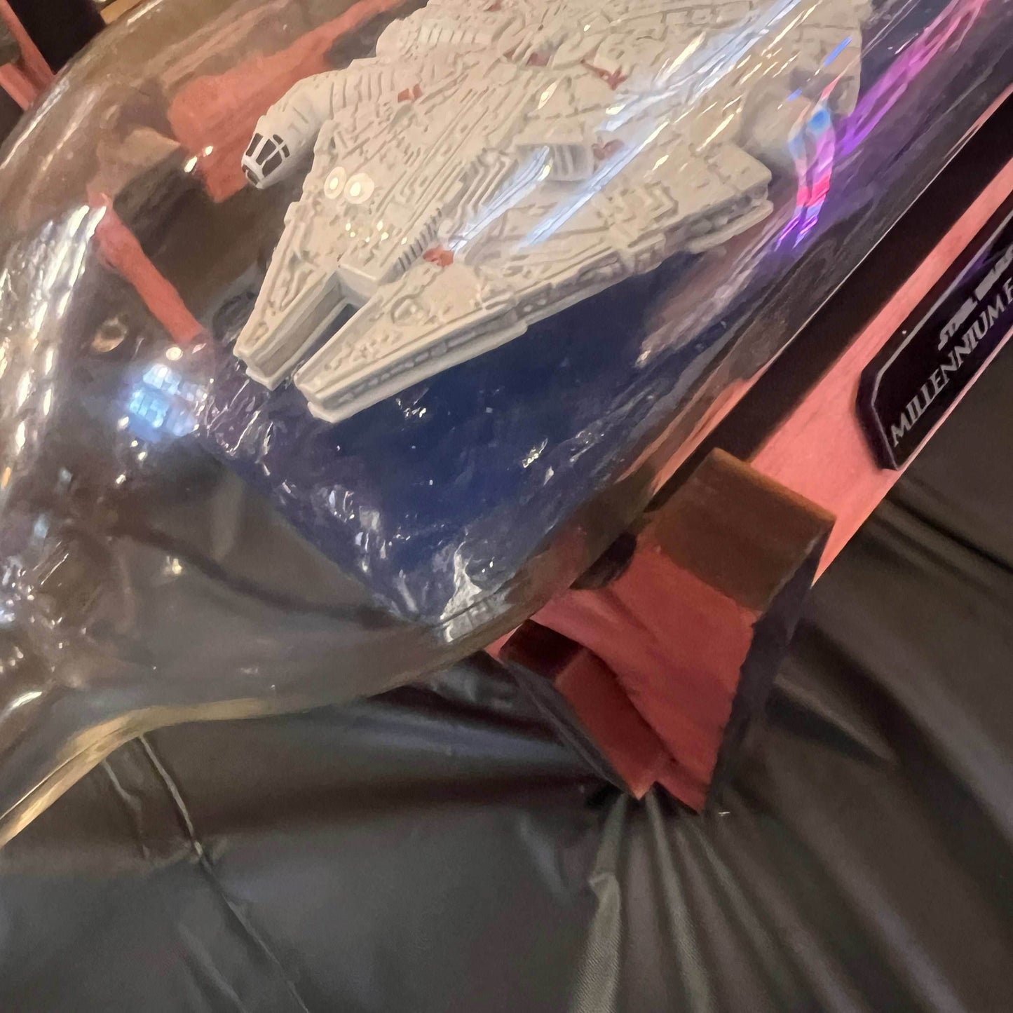 Star Wars Millennium Falcon in a Wine Bottle - With Stand