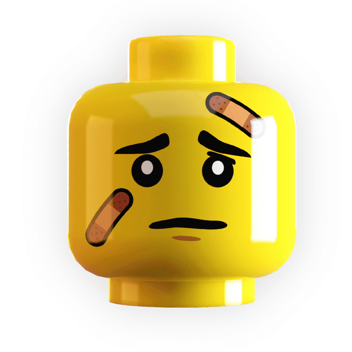 Band-Aids on Minifig Head made using LEGO part - Yellow Flesh