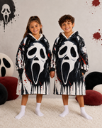 Ghost Face Horror Wearable Blanket Hoodie for Kids & Adults