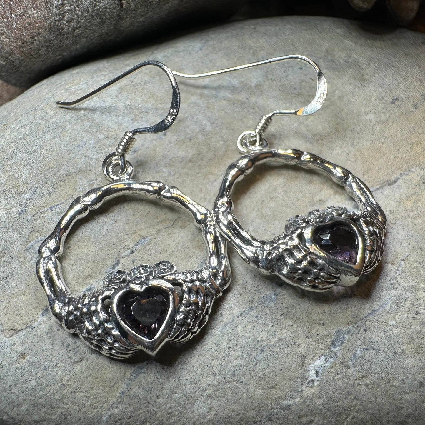Claddagh Stud Earrings - Diamond Zirconia