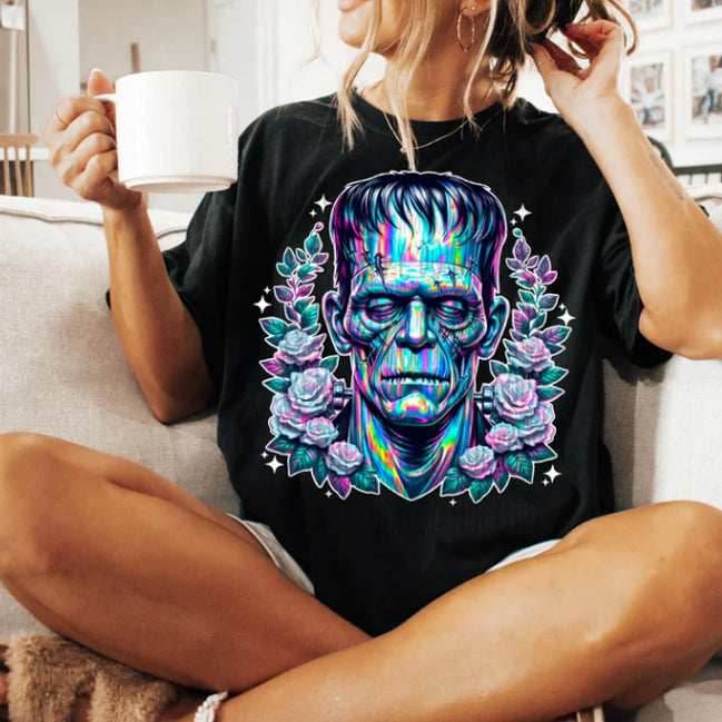 Holographic Frankenstein Graphic Tee - S