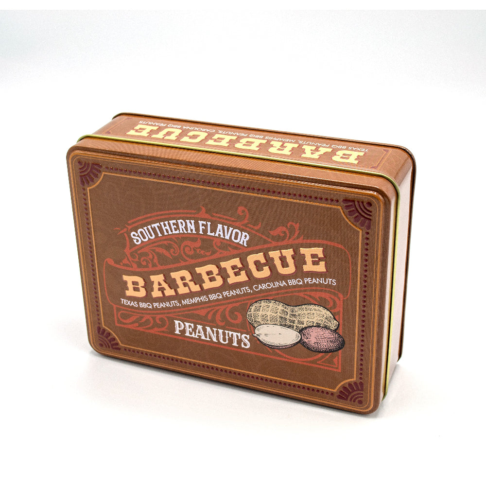 Southern BBQ Peanuts Men's Gift Tin – 3 Gourmet BBQ Flavors | Texas, Memphis & Carolina Peanuts