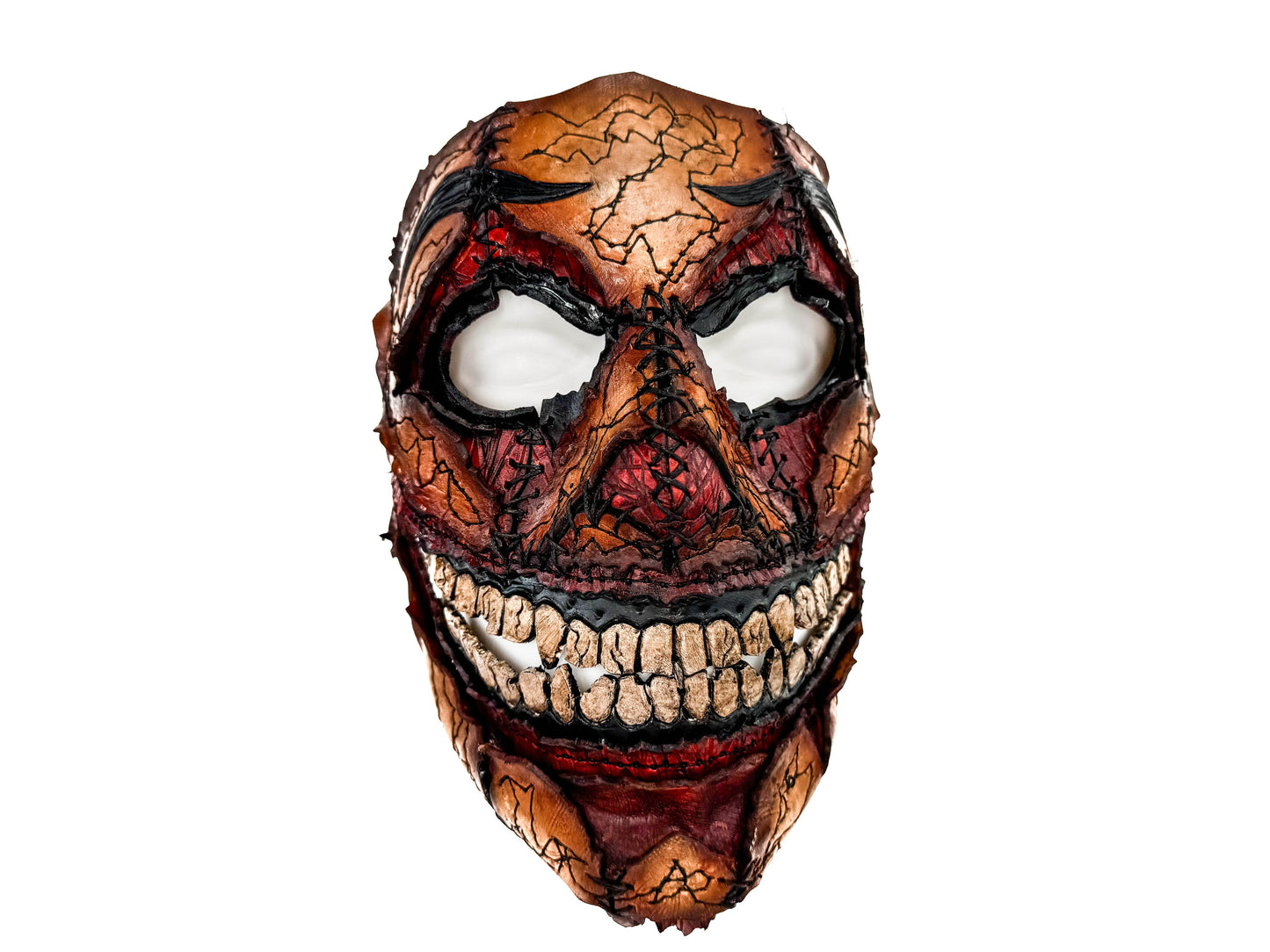 Genuine Leather Mask - GigaMyme Fleshy Edition - Handmade Mime Full Face Cover for Halloween, Performance or Cosplay Costume - 