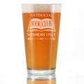 Antisocial Book Club Engraved Pint Glass Funny Gifts for Introverts and Book Club High Quality Pint Glasses for Beer - 16oz