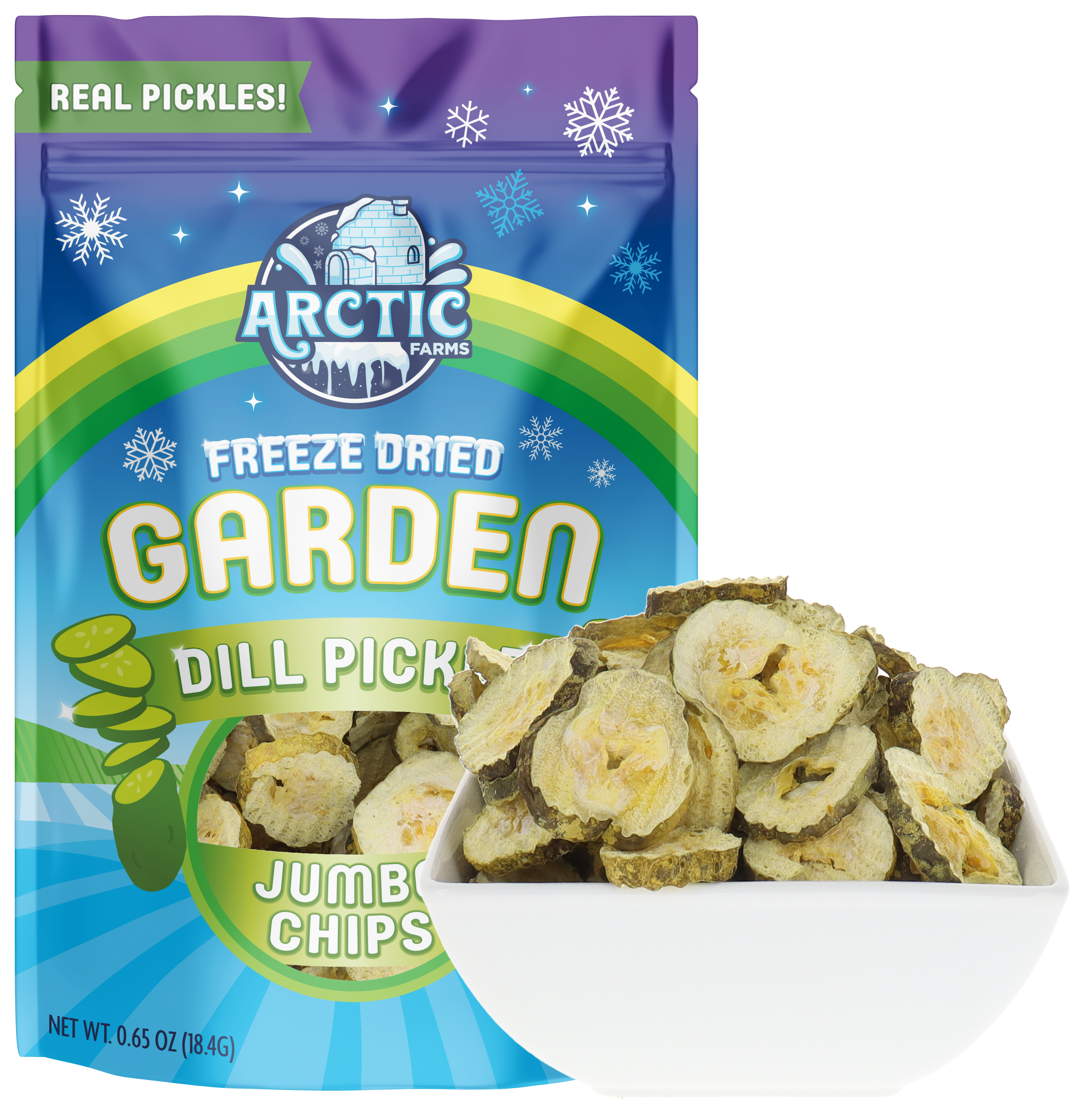 Freeze Dried Kosher Dill Pickle Jumbo Chips (Can be Salty)